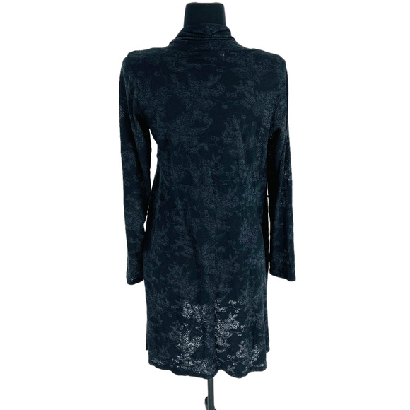 Chalet Black Burnout Waterfall Lightweight Cardigan Top Long Length Size S - Picture 4 of 6